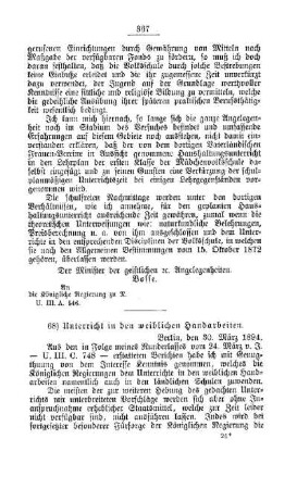 Unterricht in den weiblichen Handarbeiten : [F. Oeffentliches Volksschulwesen]