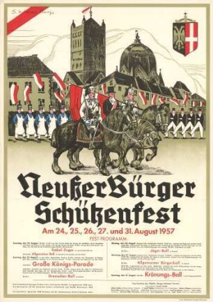 Festplakat Schützenfest Neuss 1957 (Sponsoren)