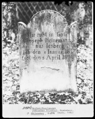 Grabstein Joseph Heinemann (+1899)