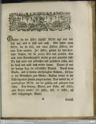 Predigt, bey Legung des Grund-Steins zur Creutz-Kirche