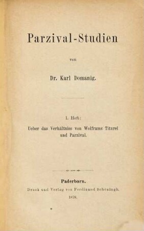 Parzival-Studien, 1
