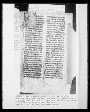Breviarium Cisterciense: fol 10, Textseite mit Initiale B