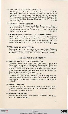 Hafnerkeramik und Fayence (Nr. 235-243)