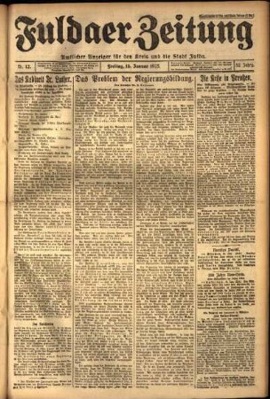 Ausgabe vom Freitag, den 16. Januar 1925.