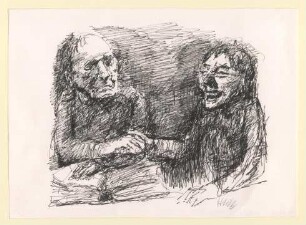 Studierzimmer. Faust geht mit Mephisto die Wette ein