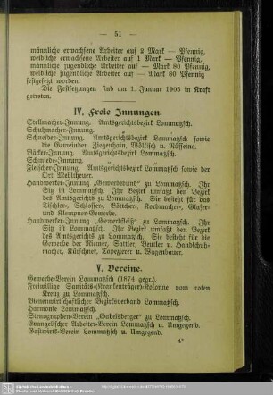 IV. freie Innungen