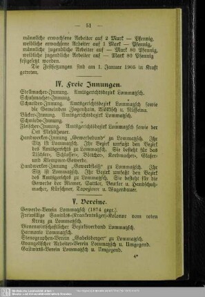 IV. freie Innungen