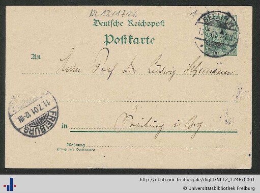 Postkarte, 10.7.1901