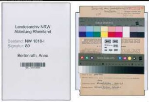Entnazifizierung Anna Bertenrath , geb. 22.08.1906 (Gewerbelehrerin)