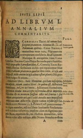 Ivsti Lipsi[i] Ad Annales Corn. Taciti Liber Commentarivs, Sive Notae