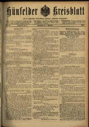 Ausgabe vom Samstag, den 03. November 1917.