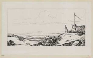 Landschaft mit Soldat, Blatt 37 der Folge "Federzeichnungen"