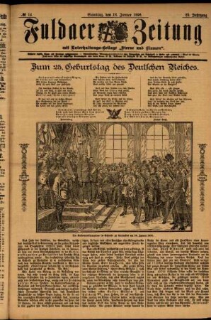 Erste Ausgabe vom Samstag, den 18. Januar 1896.