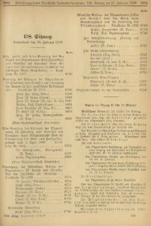 118. Sitzung. Sonnabend den 21. Februar 1920