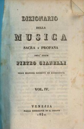 Dizionario della musica sacra e profana. 4