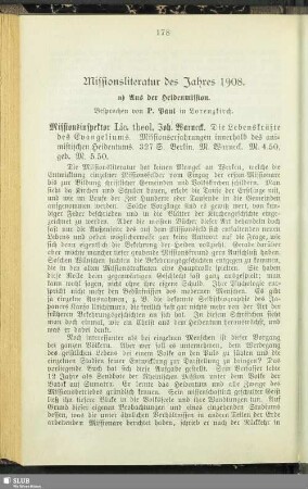 Missionsliteratur des Jahres 1908