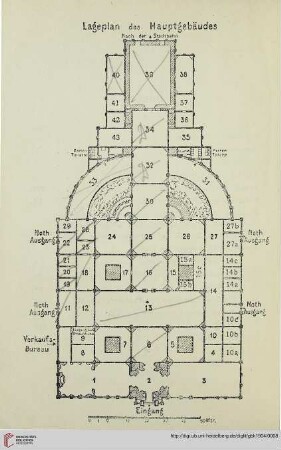 Lageplan des Hauptgebäudes