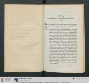 Erklärung der gebrauchten Abkürzungen und Zeichen