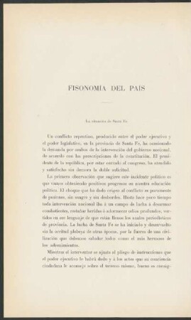 Fisonomía del país : La situación de Santa Fé