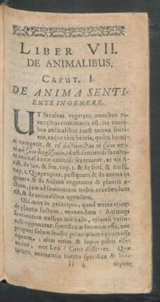 Liber VII. De Animalibus