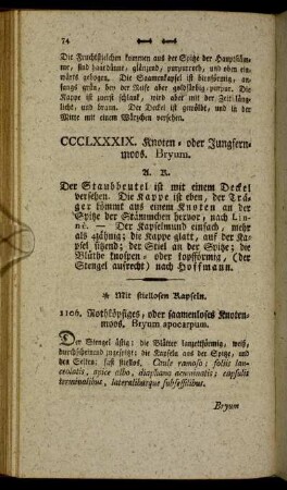 CCCLXXXIX. Knoten- oder Jungfernmoos. Bryum.