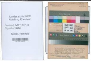 Entnazifizierung Reinhold Nickel , geb. 13.11.1915 (Gaertner)