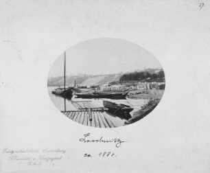 Ausschiffungsplatz Loschwitz : Ausschiffungsplatz Loschwitz. Albuminpapier; 17 x 21 cm (1880; A. Kotzsch). Dresden: Privatbesitz