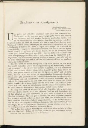 Geschmack im Kunstgewerbe