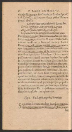 Cap. 6. De Lapsu angeli & hominis.