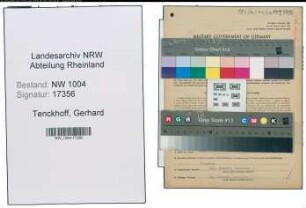 Entnazifizierung Gerhard Tenckhoff , geb. 05.06.1904 (Kaufm.Angestellter)