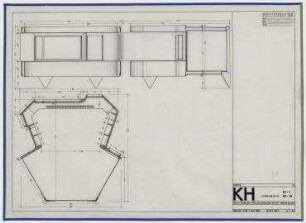 Forschungsprojekt Kunststoffhäuser (nicht realisiert) – K1, Korpus 10: Grundriss, Ansichten