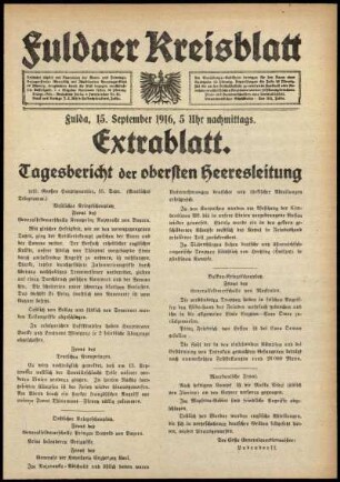 Ausgabe vom Freitag, den 15. September 1916.