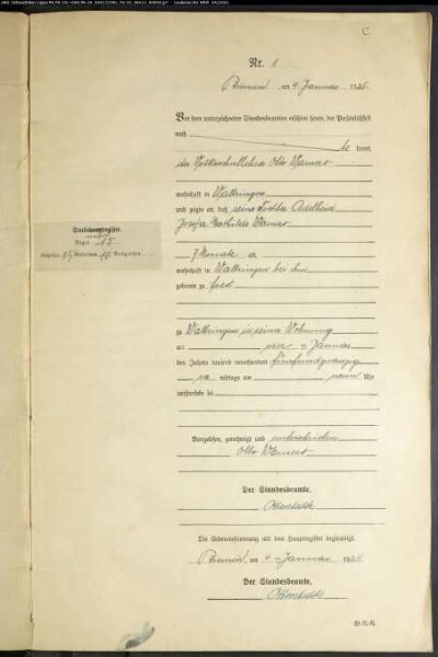 Sterberegister Standesamt Bremen