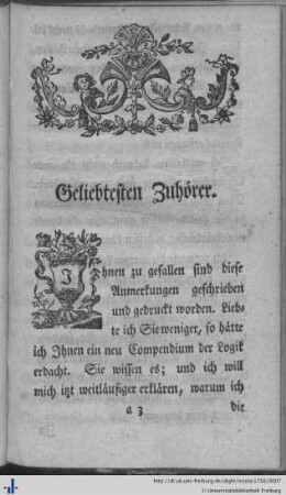 Geliebtesten Zuhörer.