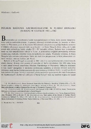 28: Polskie badania archeologiczne w Starej Dongoli (Sudan) w latach 1981 - 1982