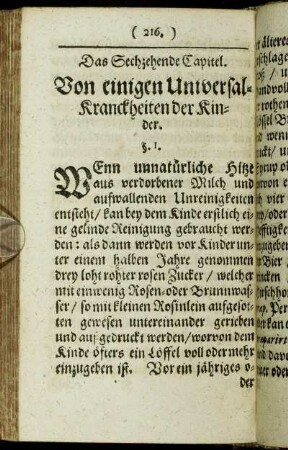 Das Sechzehende Capitel. - Das Siebenzehende Capitel.