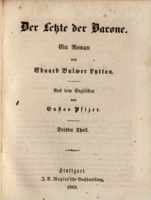 Ed. Bulwer Lytton's sämmtl. Romane, 92,3