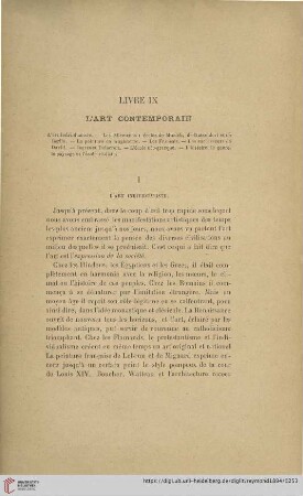 Livre IX: L'art contemporain