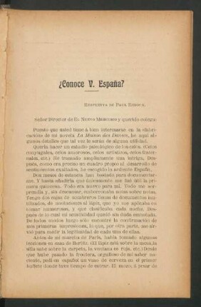 ¿Conoce V. España? : Respuesta de Paul Reboux.