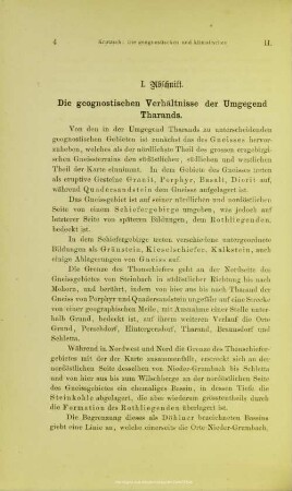 I. Abschnitt. Die geognostischen Verhältnisse der Umgegend Tharands.