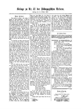 Litteratur : Beilage zu No. 41 der Pädagogischen Reform