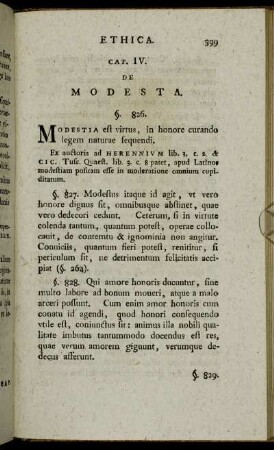 Cap. IV. De Modesta