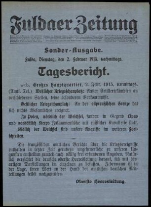 Ausgabe vom Dienstag, den 02. Februar 1915.