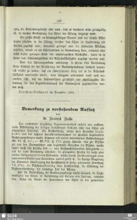 Bemerkung zu vorstehendem Aufsatz
