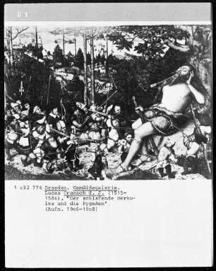 Herkules-Szenen — Der schlafende Herkules und die Pygmäen