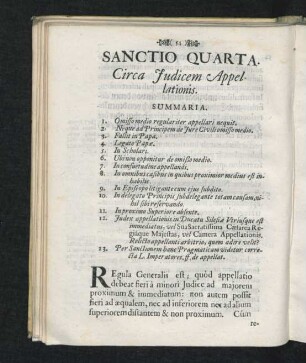 Sanctio Quarta. Circa Iudicem Appelationis.