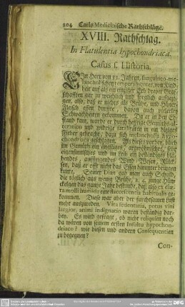 XVIII. Rathschlag. In Flatulentia hypochondriaca