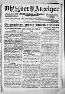 Ohligser Anzeiger : Ohligser Zeitung und Tageblatt ; einzige in Ohligs erscheinende Tageszeitung