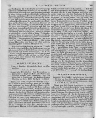 Herzenskron, H. J.: Dramatische Spiele. Wien: Tendler 1833 Auch u. d. T.: Dramatische Kleinigkeiten. Bd. 3