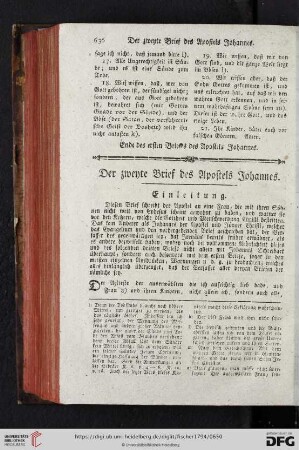Der zweyte Brief des Apostels Johannes